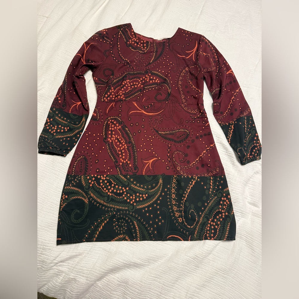 Abercrombie & Fitch Paisley Long Sleeve Dress